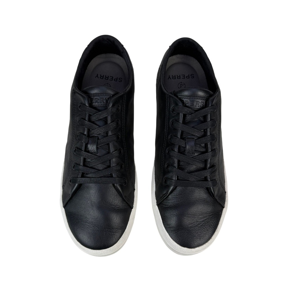 Sperry Striper II‎ LTT Sneakers Mens 10 Low Top Black Leather STS25433